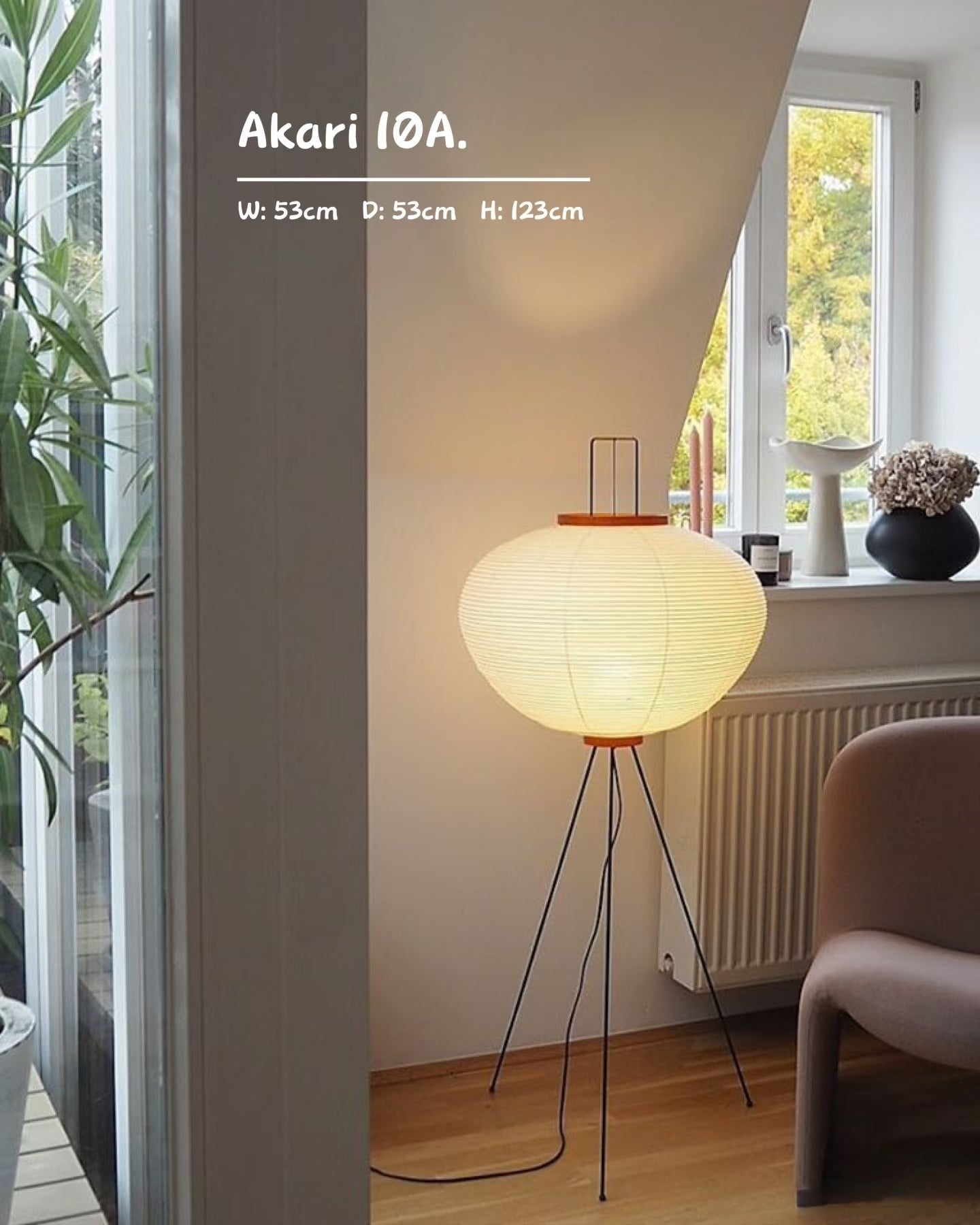 Noguchi Akari 10A & 10D Floor Lamp Replica - Handcrafted Washi