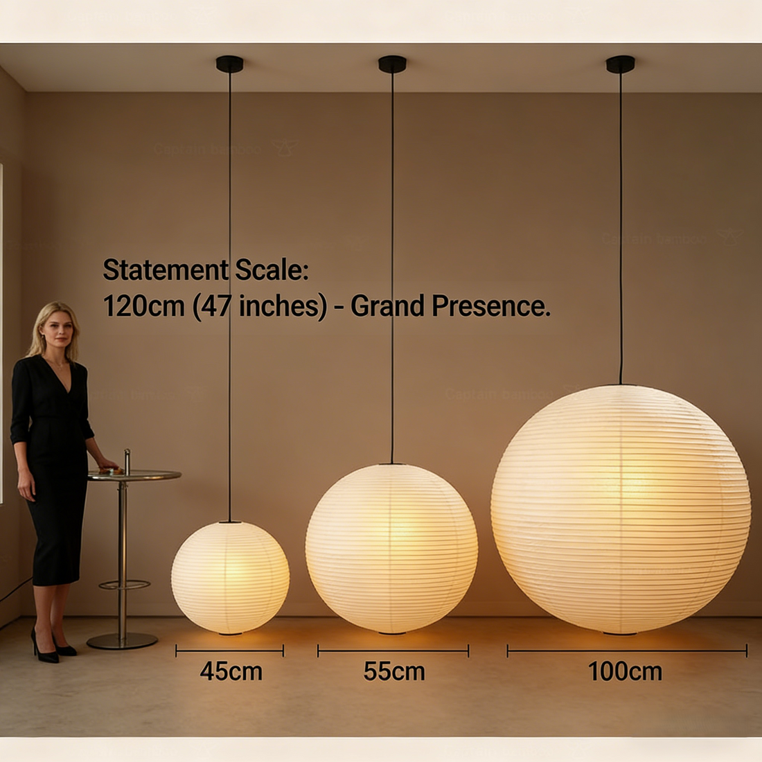 The Power of Scale: Why Your High-Ceiling Space Needs a 120cm Oversized Akari Lamp