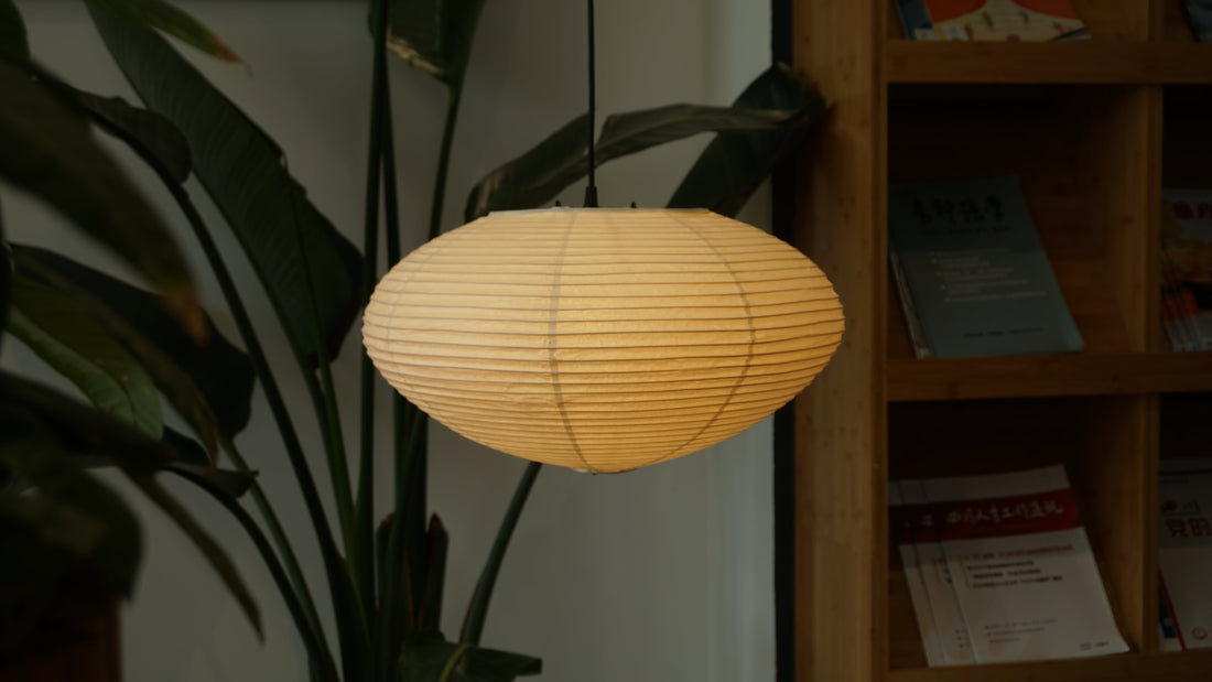 Akari 26A saucer lamp in Japandi living room