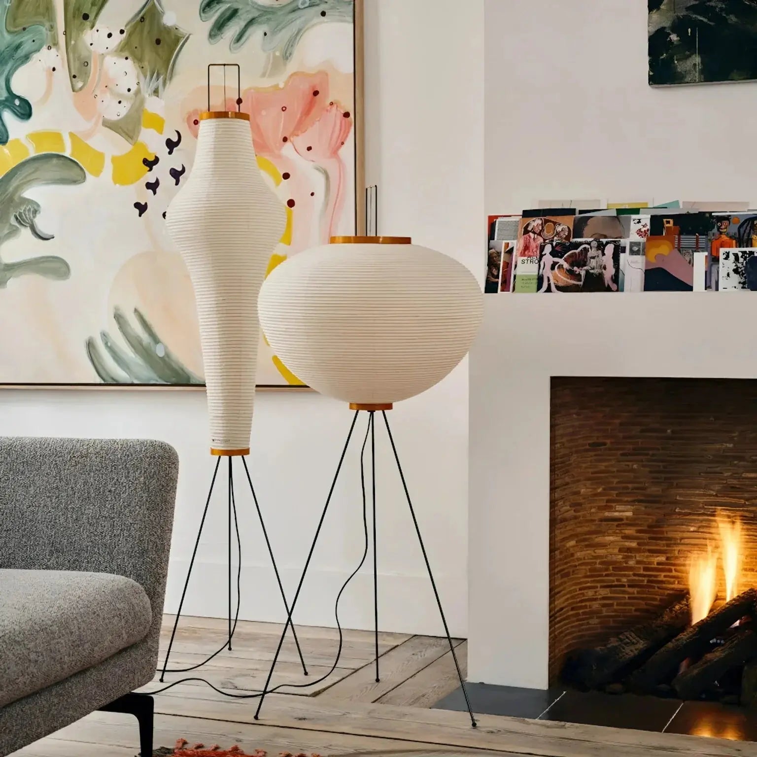 Noguchi Inspired Akari Paper Floor Lamps - Captainsbamboo