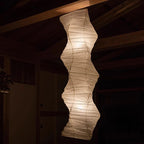 Fluid Sculpture Noguchi Style Akari Paper Ceiling Lamp 33N - Captainsbamboo