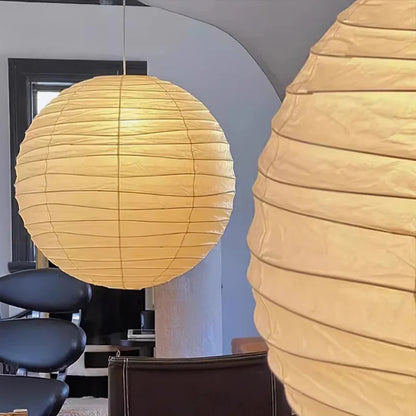 Noguchi Inspired Akari 55D Paper Pendant Light | Handcrafted Ceiling Lamp - Captainsbamboo