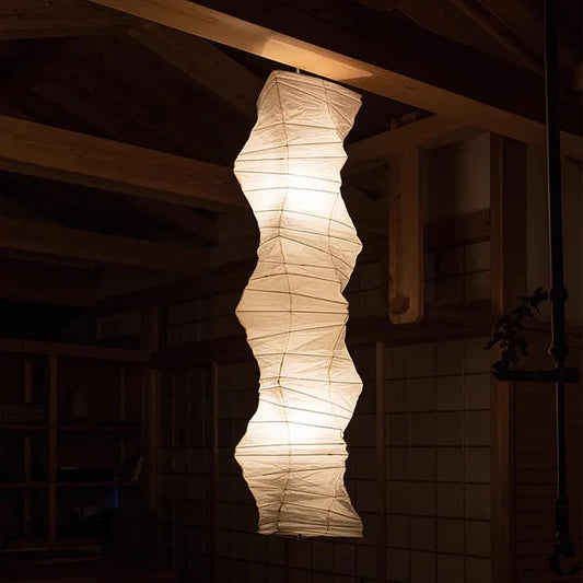 Fluid Sculpture Noguchi Style Akari Paper Ceiling Lamp 33N - Captainsbamboo