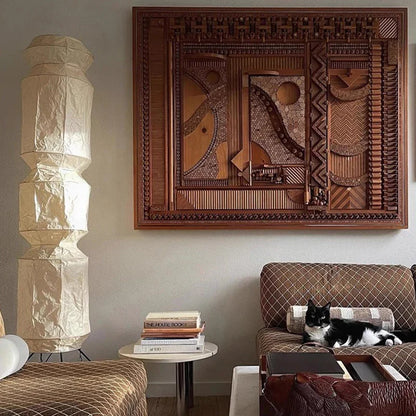 Bamboo Frame Washi UF4-L6 Floor Lamp - Sculptural Light Sculpture UF4-L9 - Captainsbamboo
