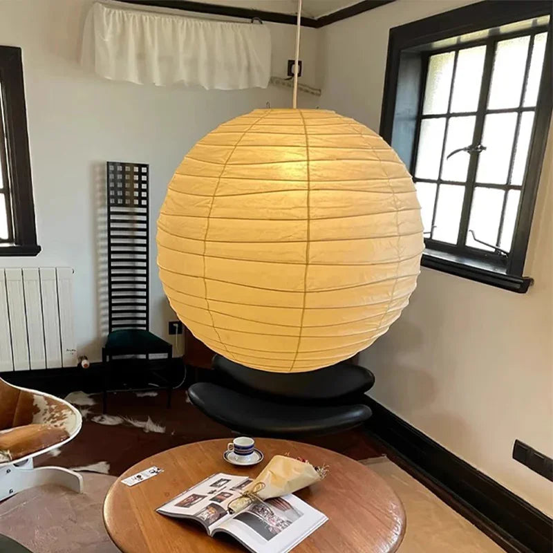 Noguchi Inspired Akari 55D Paper Pendant Light | Handcrafted Ceiling Lamp - Captainsbamboo
