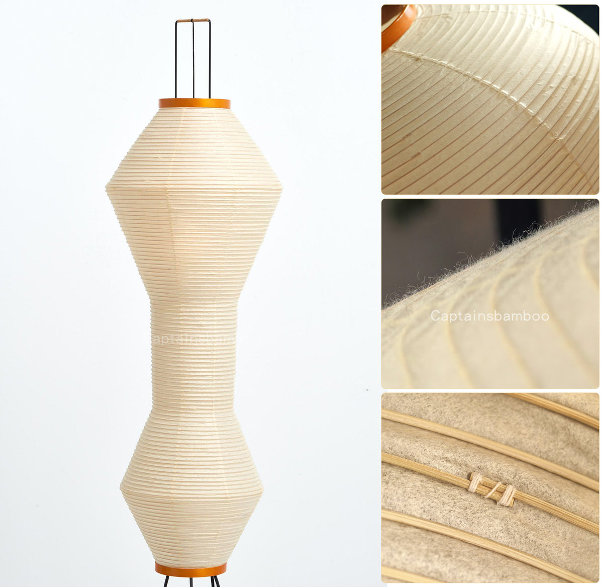 NOGUCHI AKARI 12A Floor Lamp — Washi Paper Lamp Metal Frame