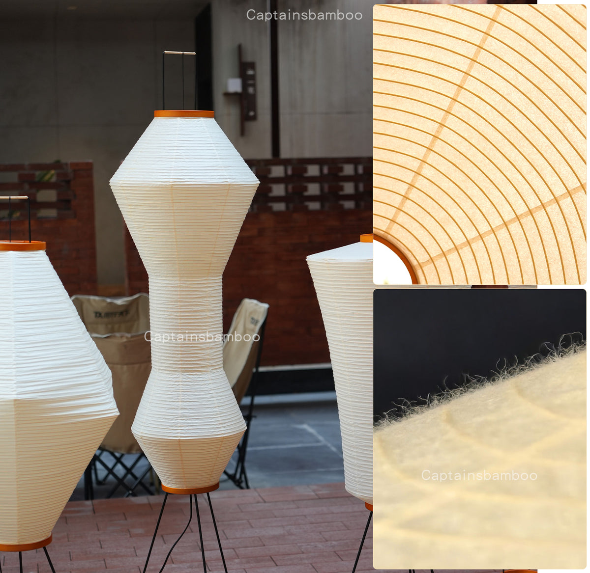 NOGUCHI AKARI 12A Floor Lamp — Washi Paper Lamp Metal Frame