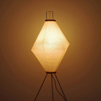 Noguchi Inspired Akari 13A Floor Lamp | Wide Washi Paper Light – Japandi Accent