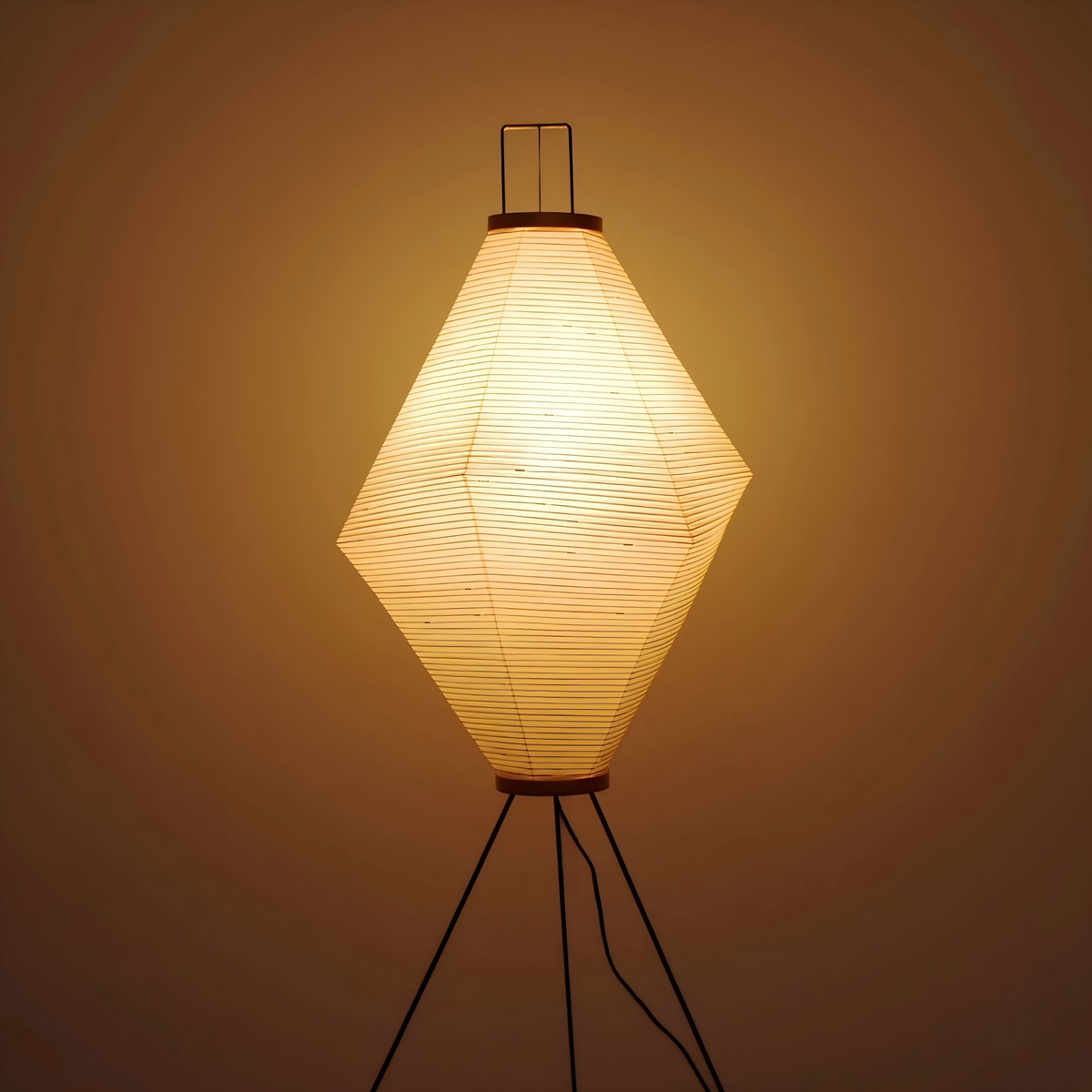 Noguchi Inspired Akari 13A Floor Lamp | Wide Washi Paper Light – Japandi Accent