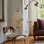 Noguchi Inspired Akari 13A Floor Lamp | Wide Washi Paper Light – Japandi Accent
