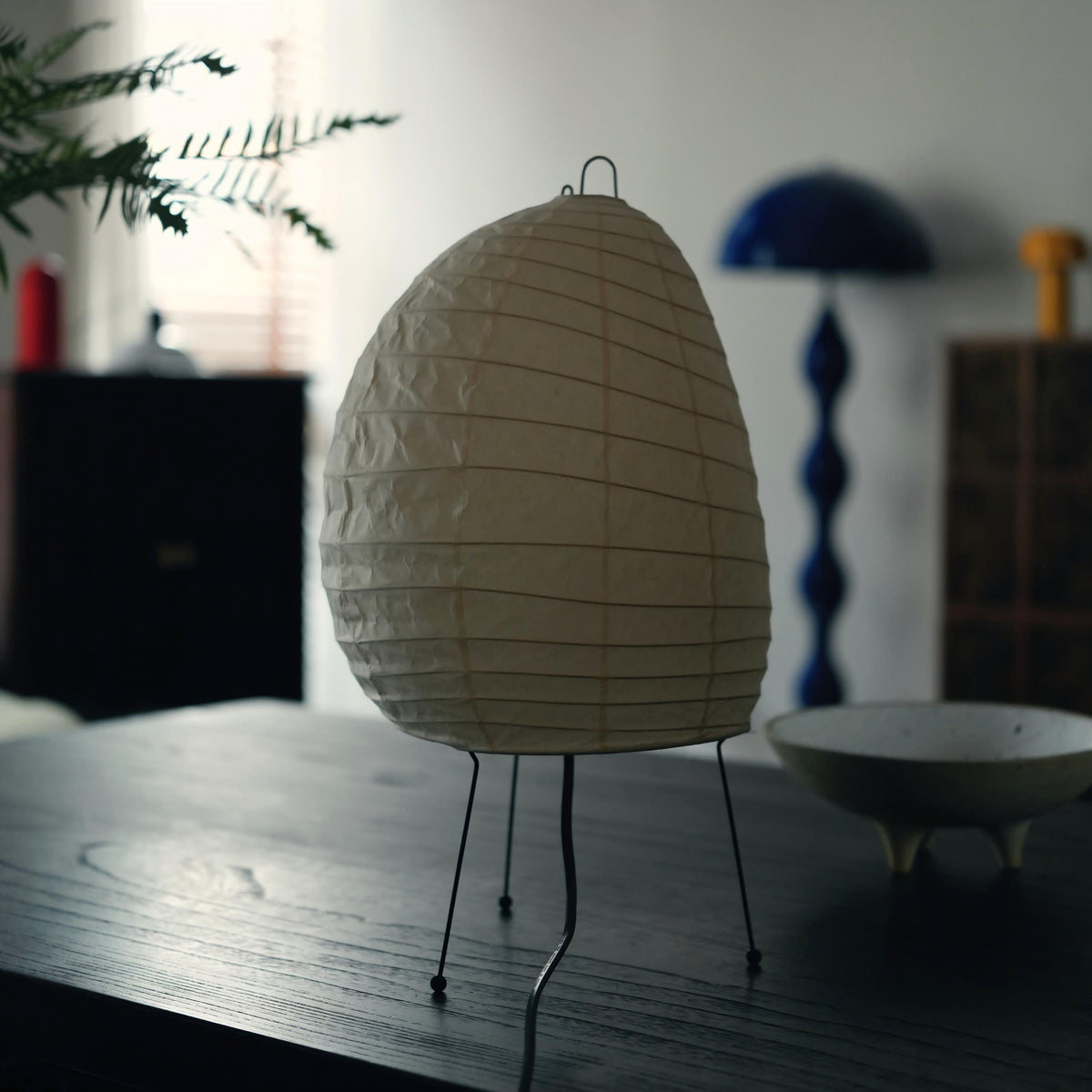 Noguchi Inspired Akari 1N Table Lamp | Handcrafted Washi Paper & Bamboo Light – Japandi Accent
