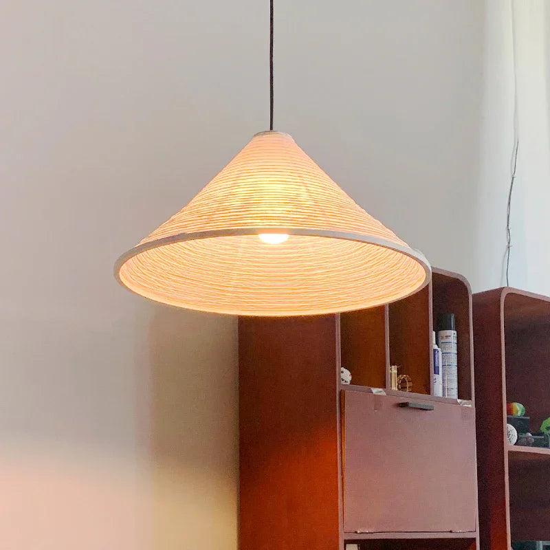 Washi Paper Hat Pendant Lamp — Handcrafted Washi Pendant Lighting