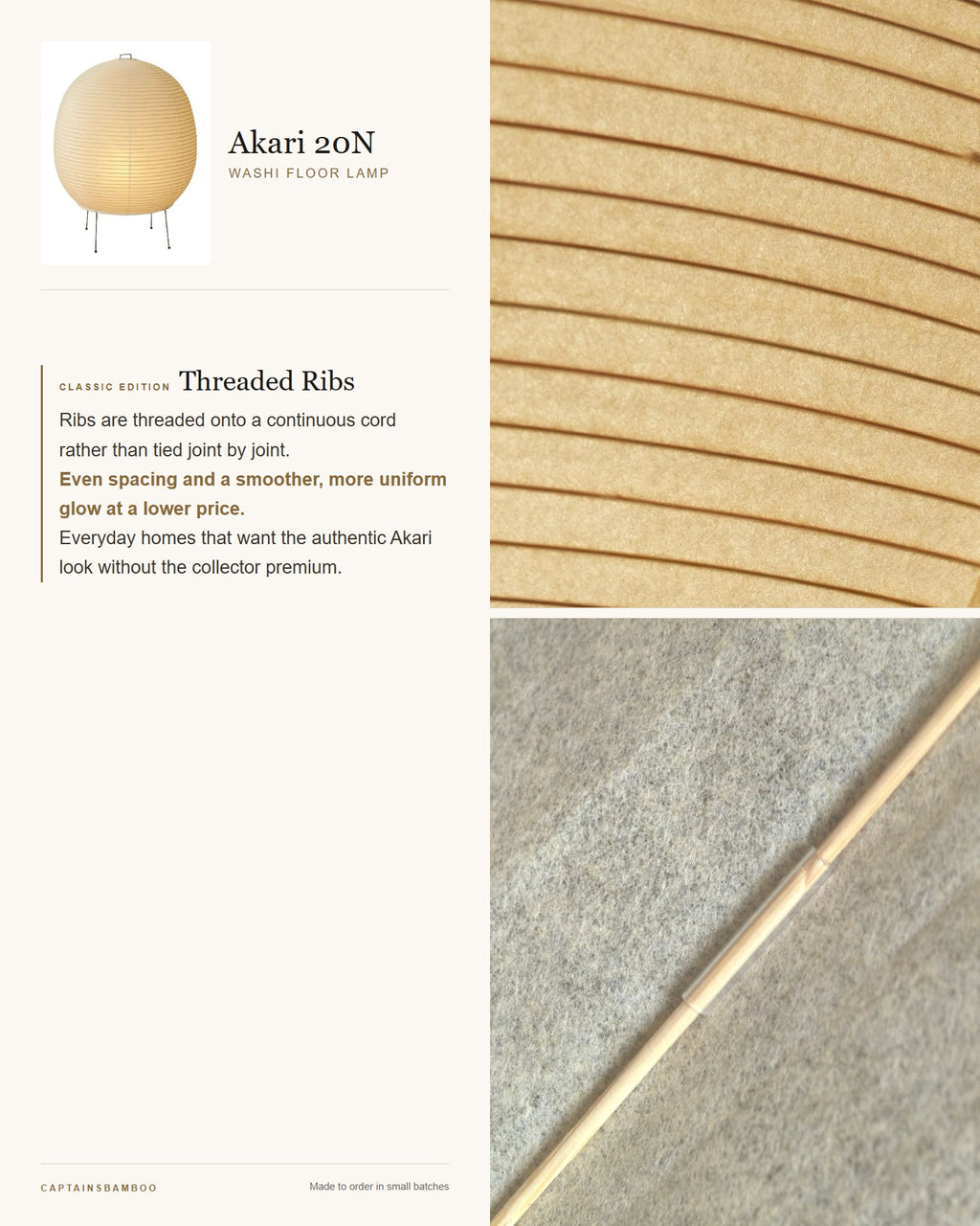 Akari 20N Washi Floor Lamp — Classic Edition