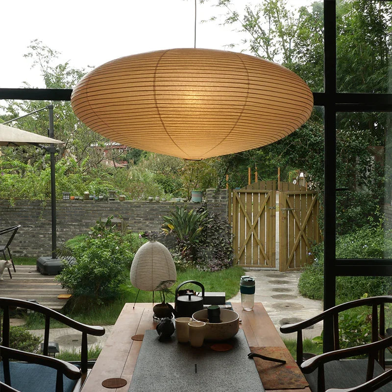 Noguchi Pendant Light Paper Lantern Akari Washi Paper Ceiling Lamp 21A - Captainsbamboo