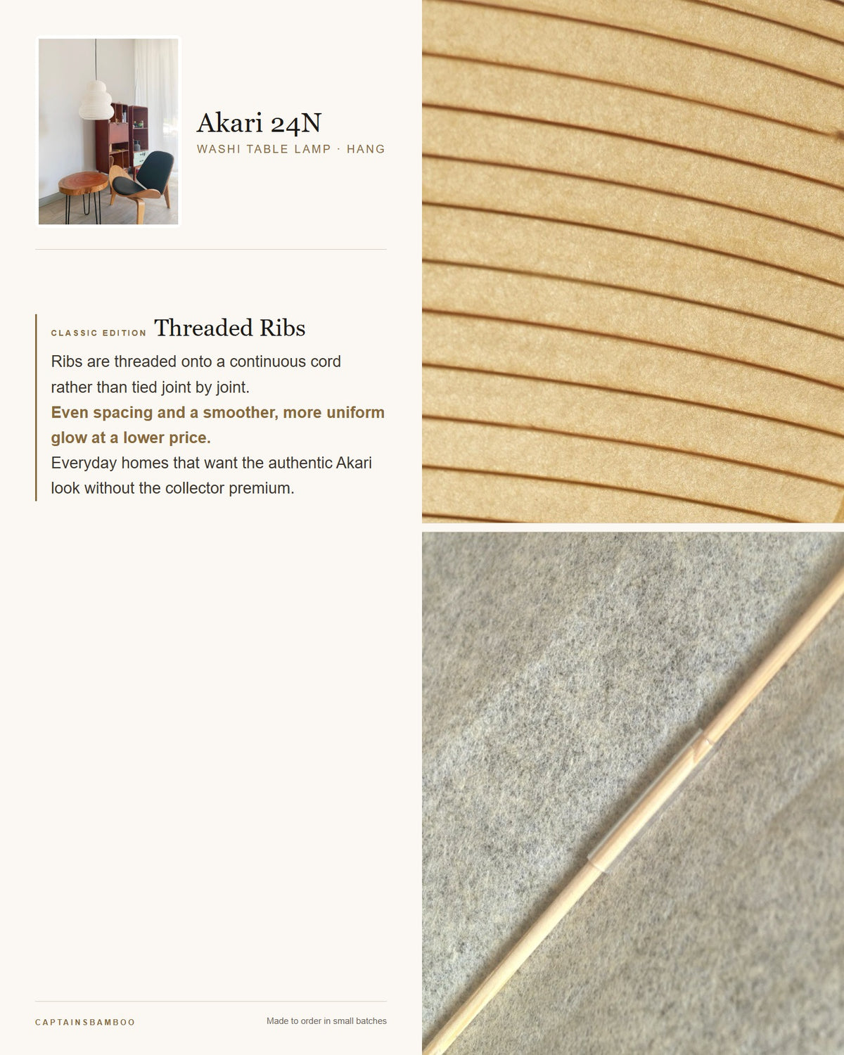 Akari 24N Washi Table Lamp — Hang / Classic Edition