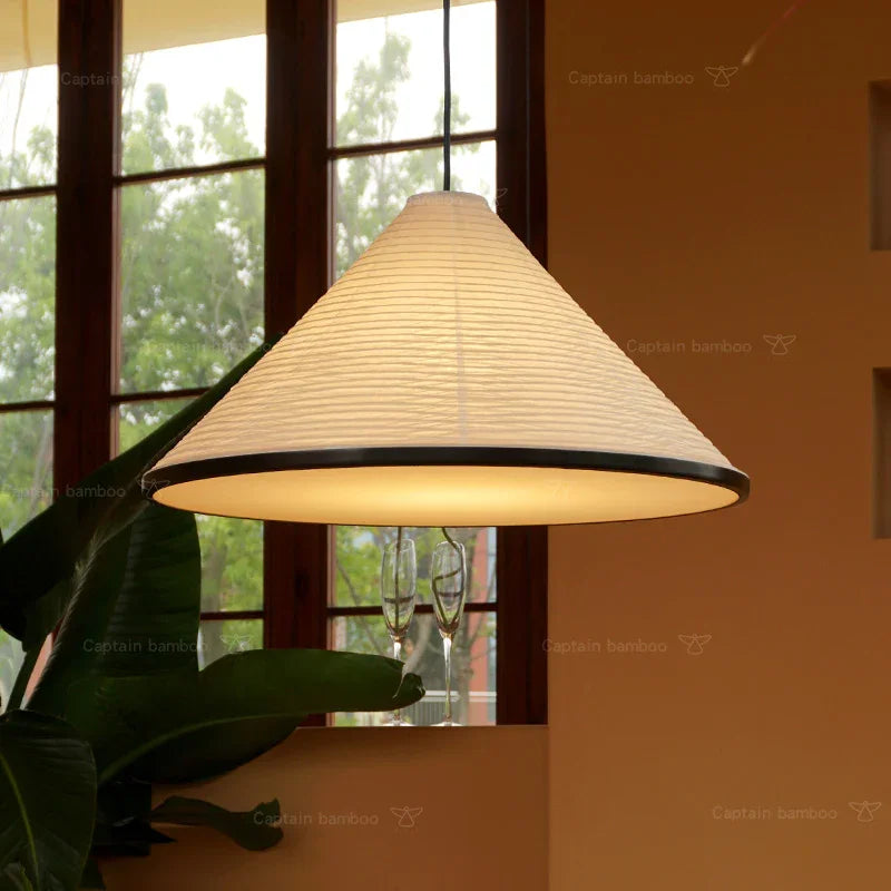 Washi Paper Hat Pendant Lamp — Handcrafted Washi Pendant Lighting
