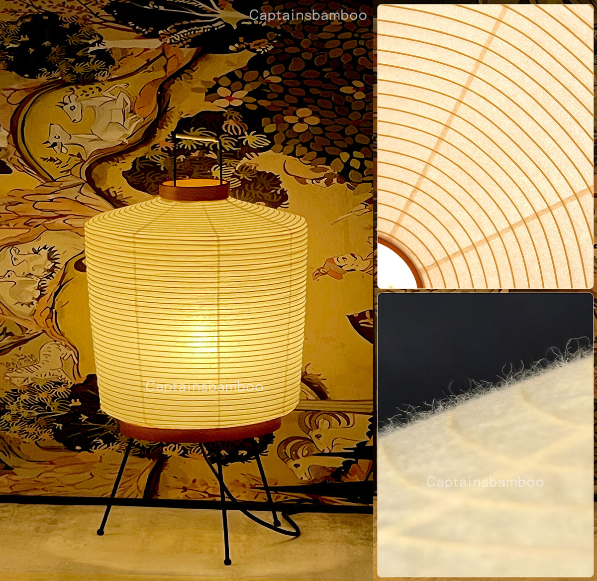 NOGUCHI AKARI 2A Paper Table Lamp — Washi & Bamboo Table Lamp