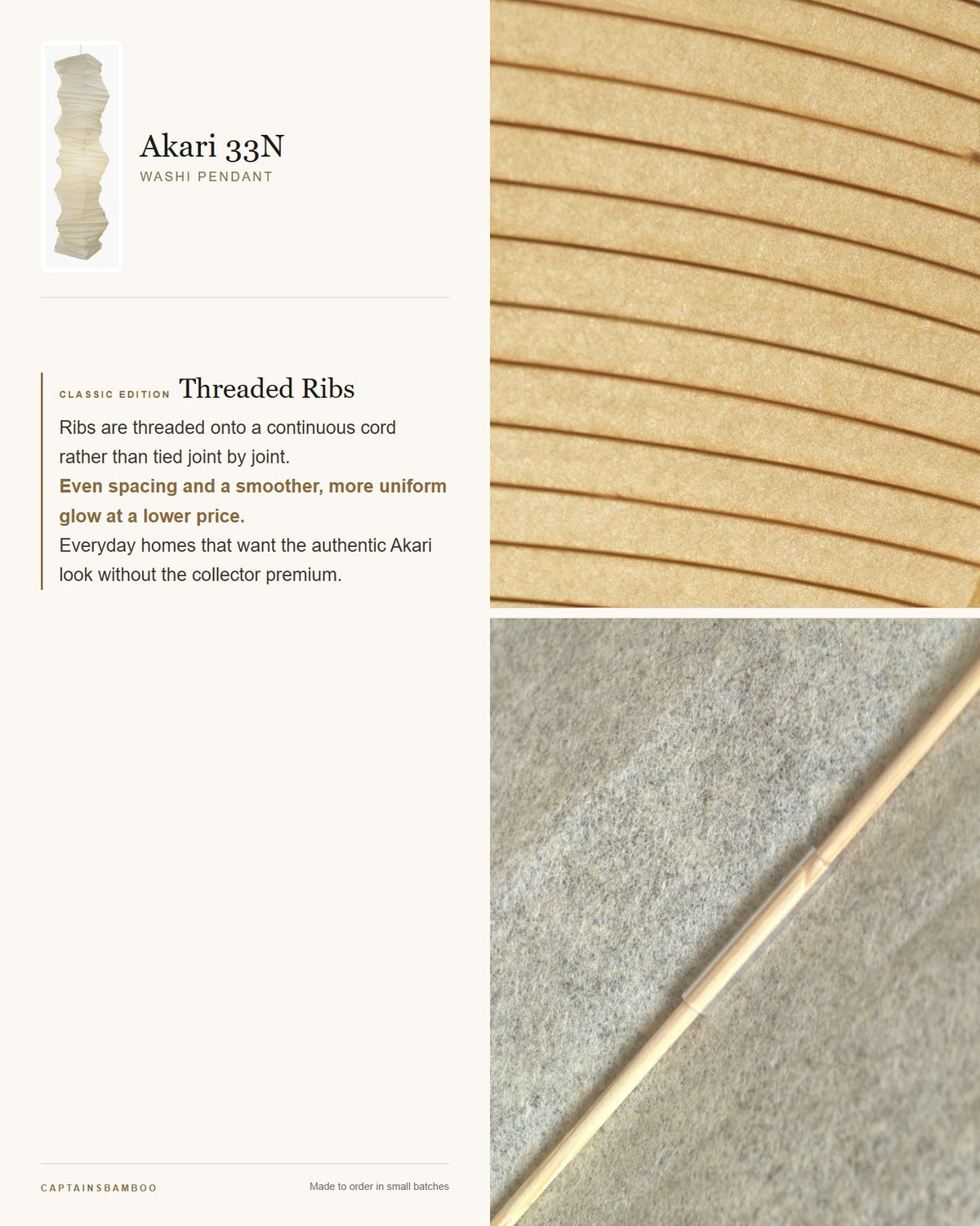 Akari 33N Washi Pendant — Classic Edition