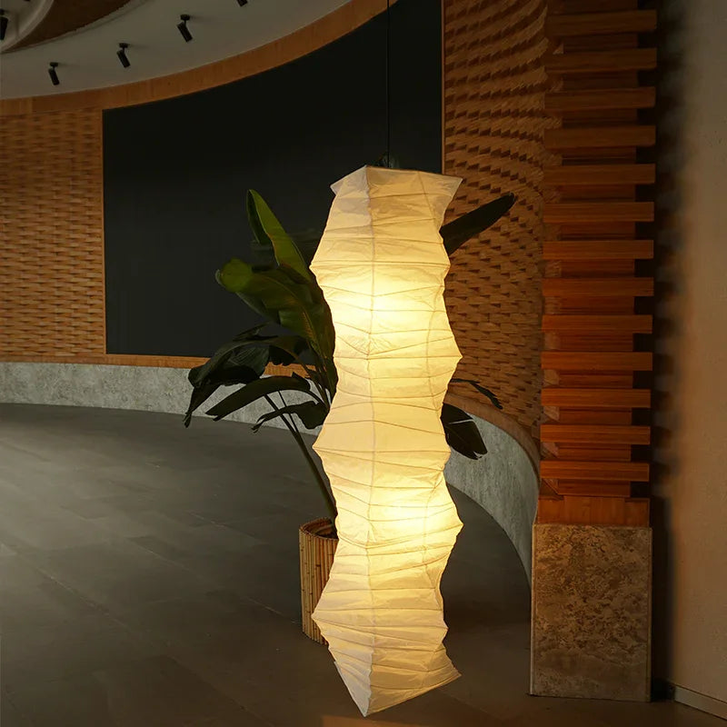 Fluid Sculpture Noguchi Style Akari Paper Ceiling Lamp 33N - Captainsbamboo