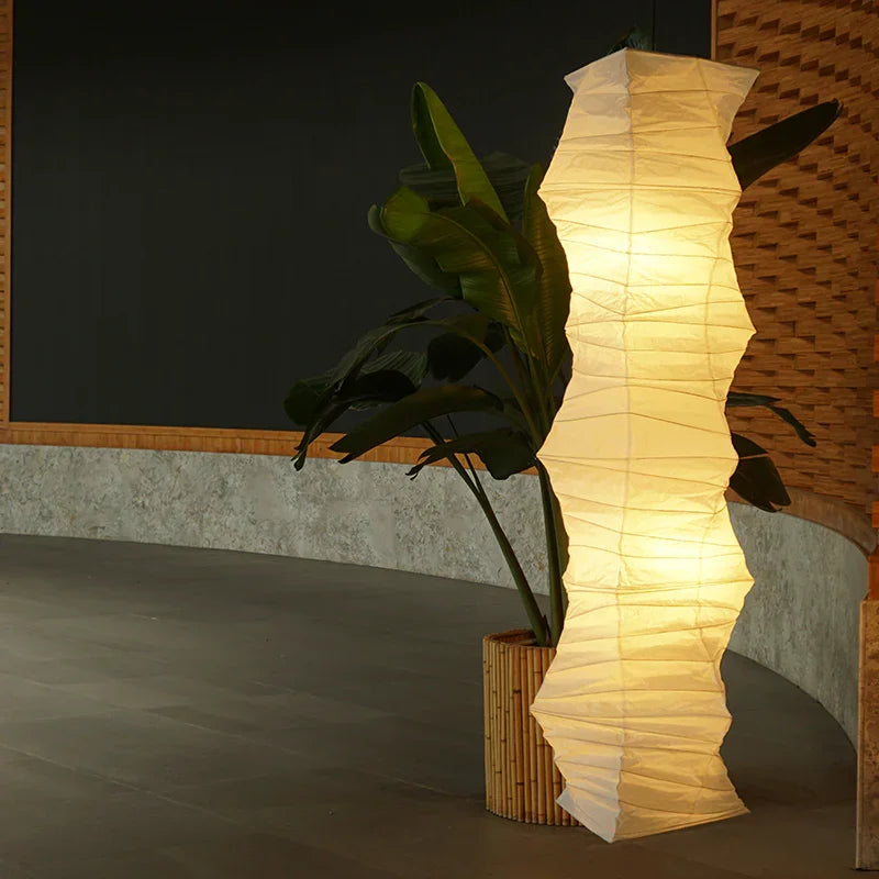 Fluid Sculpture Noguchi Style Akari Paper Ceiling Lamp 33N - Captainsbamboo
