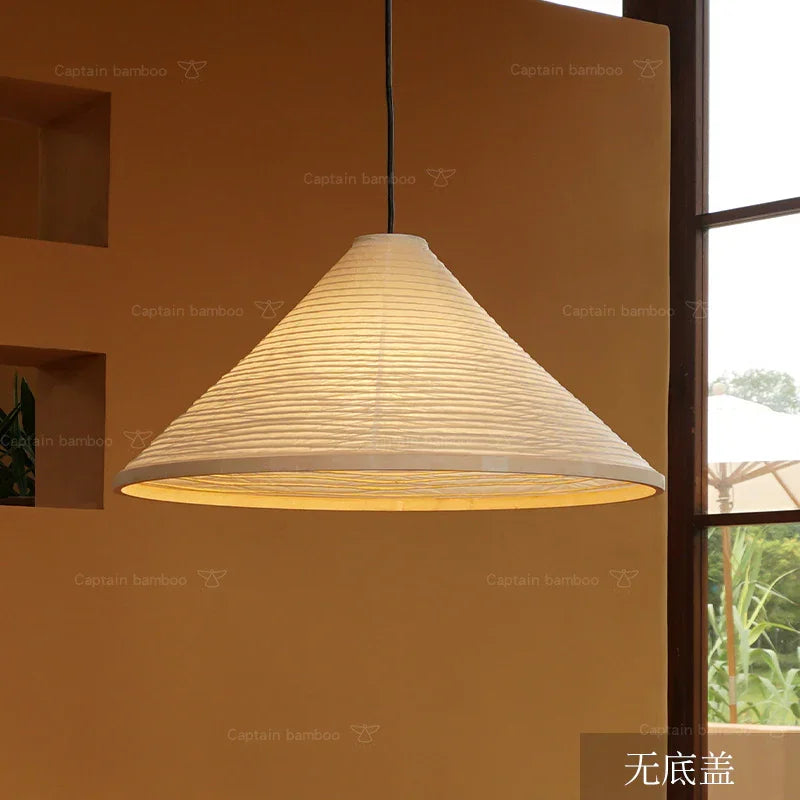 Washi Paper Hat Pendant Lamp — Handcrafted Washi Pendant Lighting