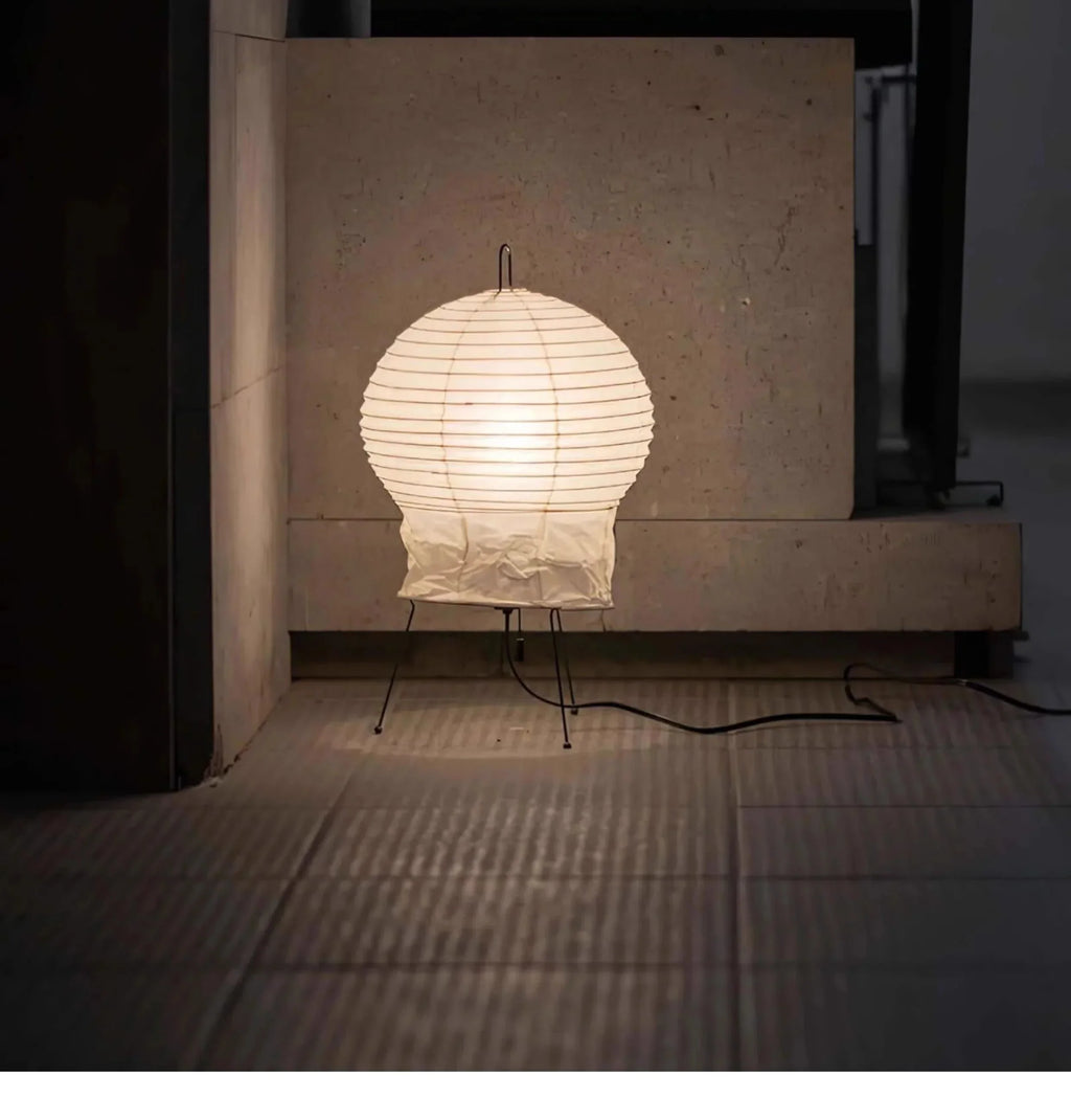 Bamboo Frame Handmade Washi Paper Lamp - Warm Glow Sculptural Light akari 2N - Captainsbamboo