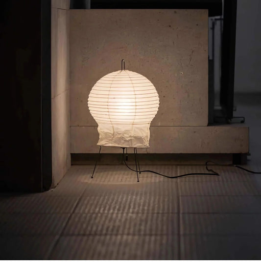 Bamboo Frame Handmade Washi Paper Lamp - Warm Glow Sculptural Light akari 2N - Captainsbamboo