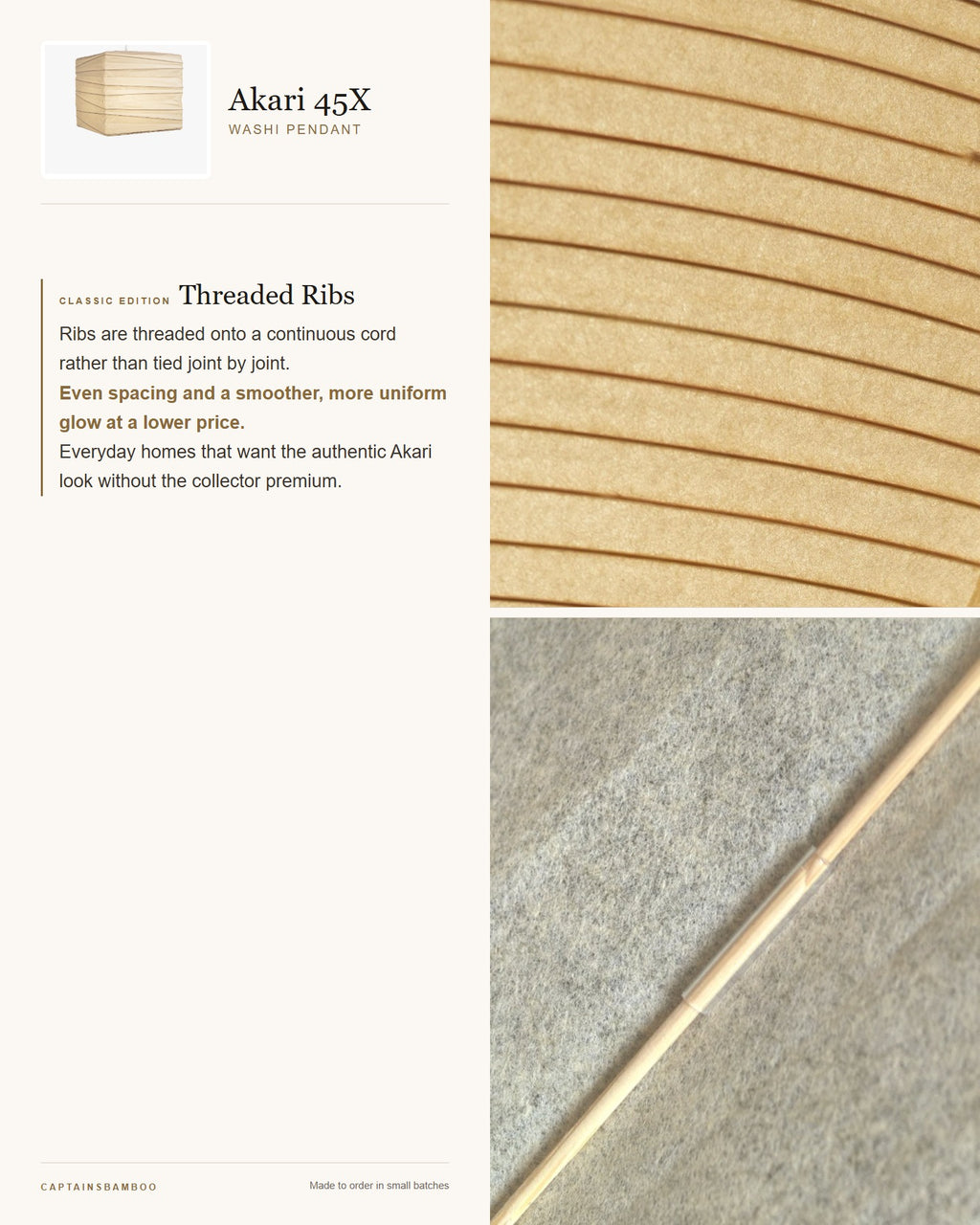 Akari 33X–45X Washi Pendant — AKARI 45X — Ø 17.7 in × H 17.7 in (45 × 