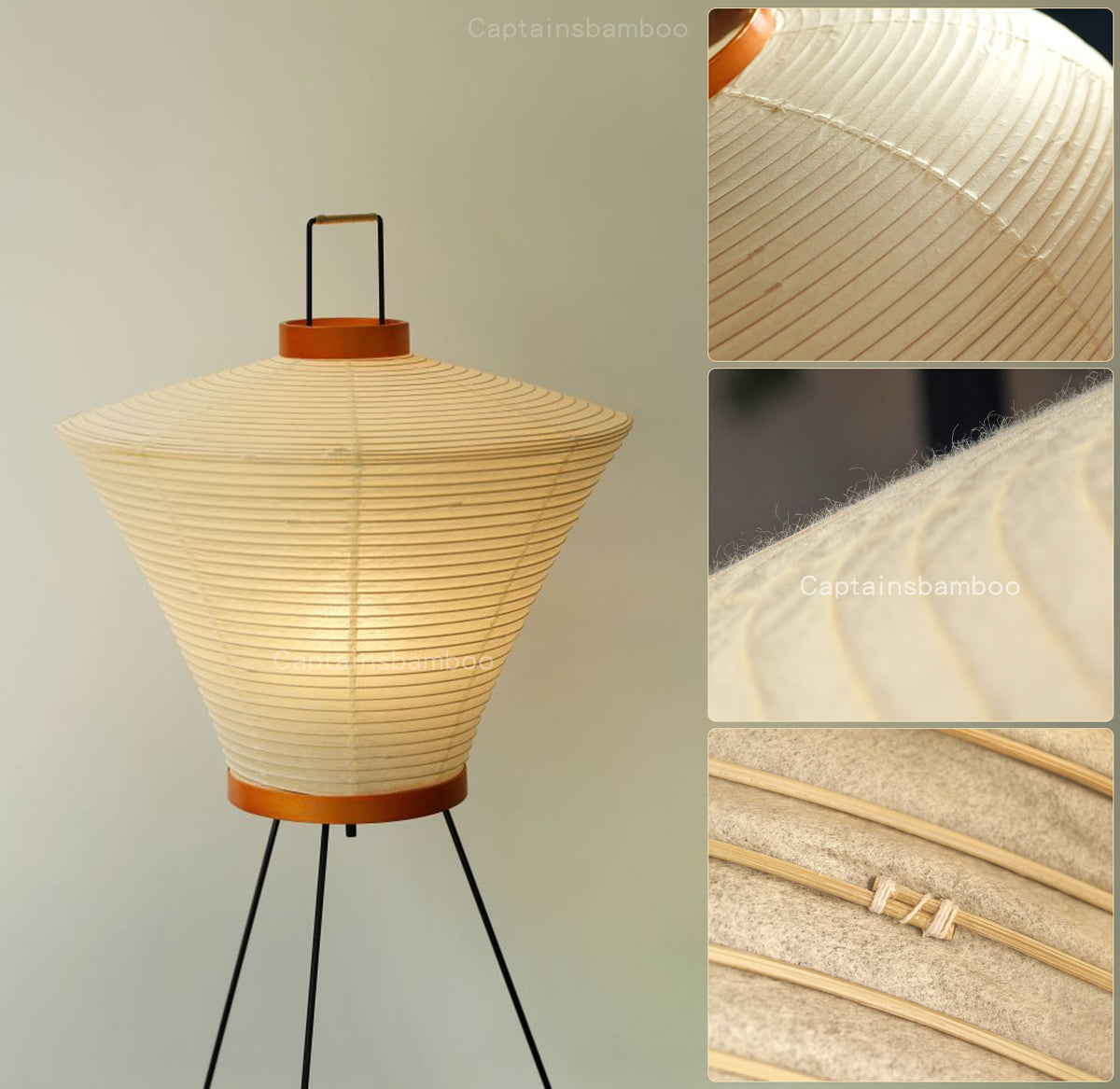 NOGUCHI AKARI 4A Table Lamp — Modern Washi Light Sculpture
