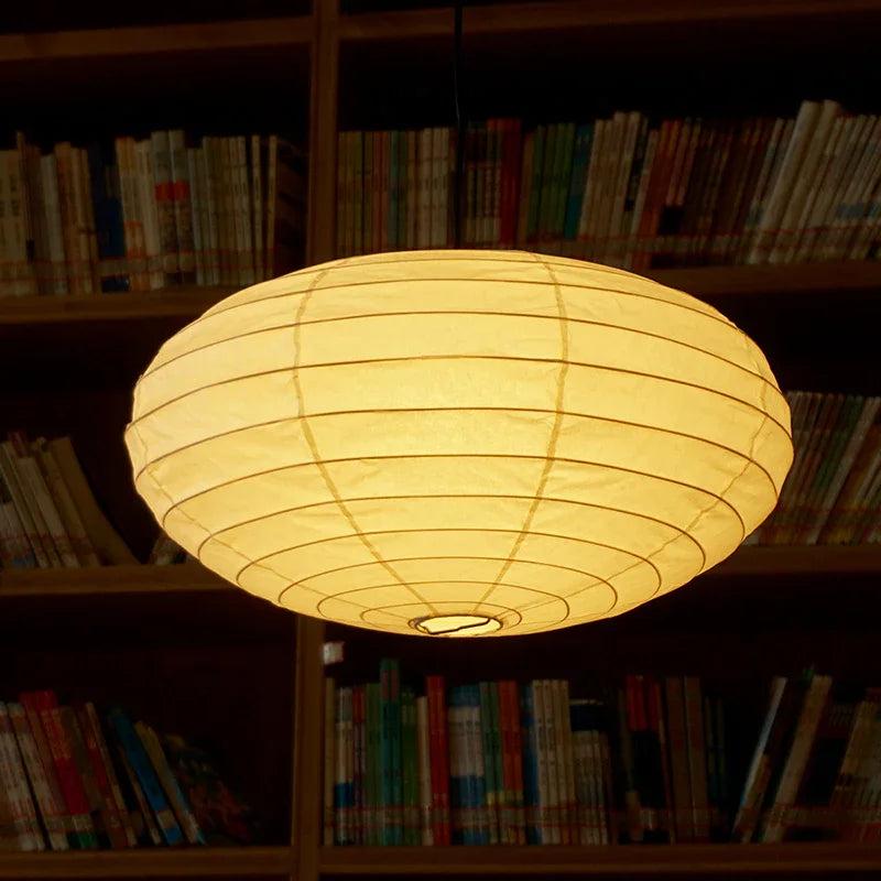 Wabi-Sabi Orb Light Akari Washi Paper Ceiling Lamp 50EN 70EN 95EN - Captainsbamboo