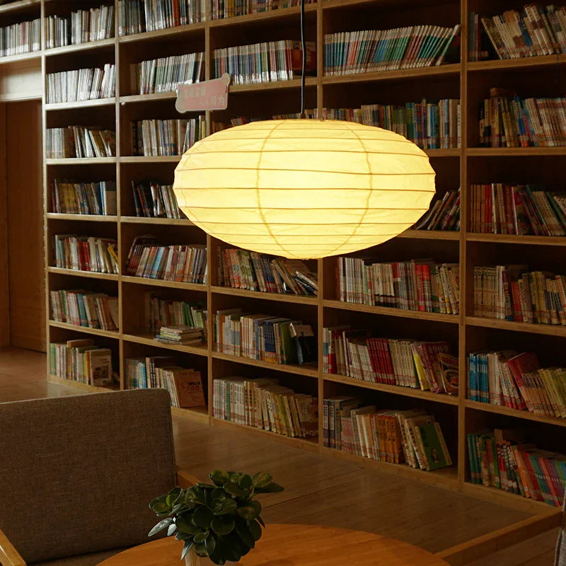 Wabi-Sabi Orb Light Akari Washi Paper Ceiling Lamp 50EN 70EN 95EN - Captainsbamboo