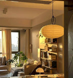 Wabi-Sabi Orb Light | Akari 50EN/70EN/95EN Washi Paper Pendant - The Sculptural Ellipse