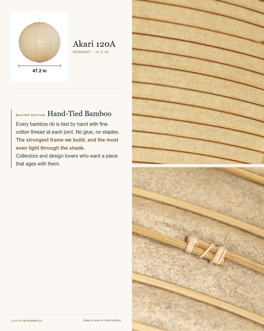 Akari 55A Washi Pendant — Ø 47.2 in (120 cm) / Master Edition (Han