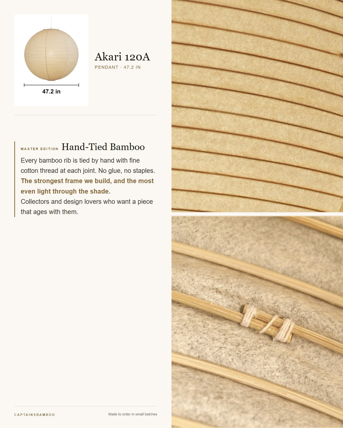 Akari 55A Washi Pendant — Ø 47.2 in (120 cm) / Master Edition (Han