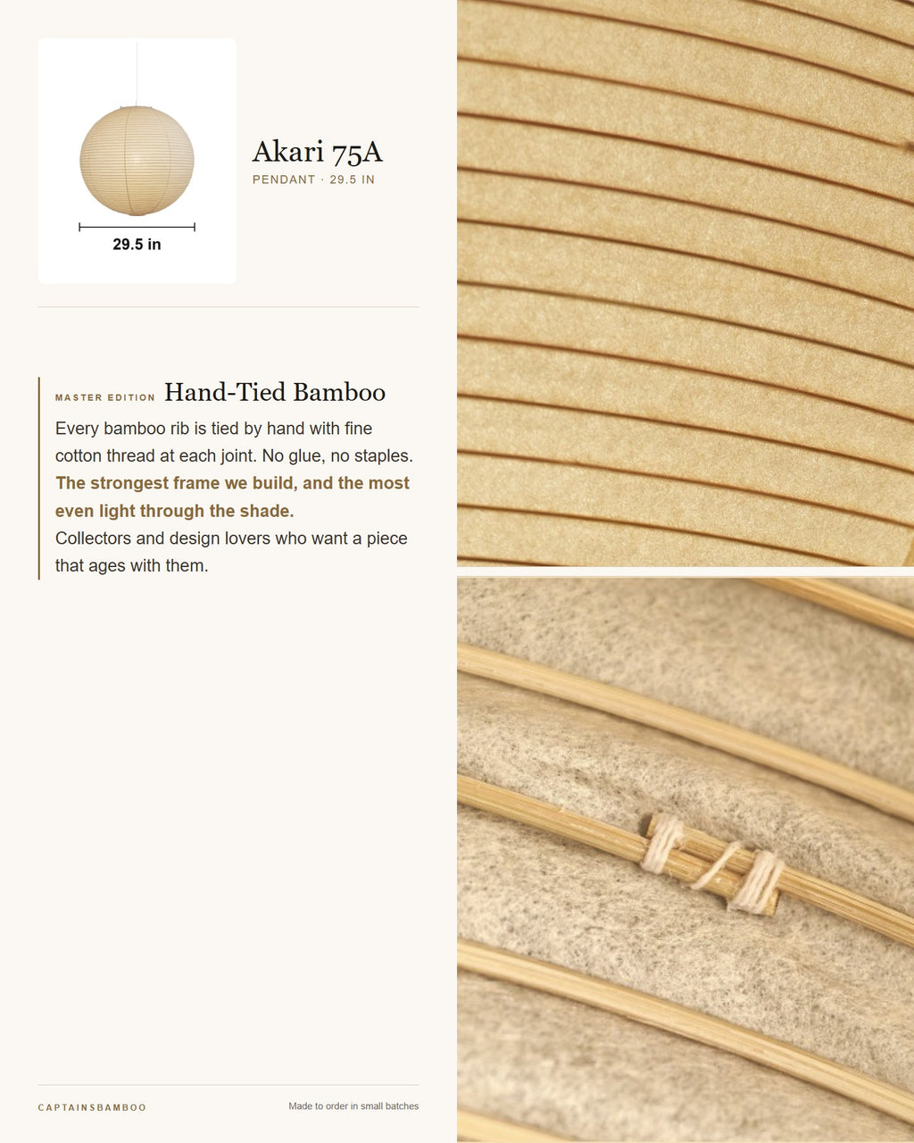 Akari 55A Washi Pendant — Ø 29.5 in (75 cm) / Master Edition (Hand