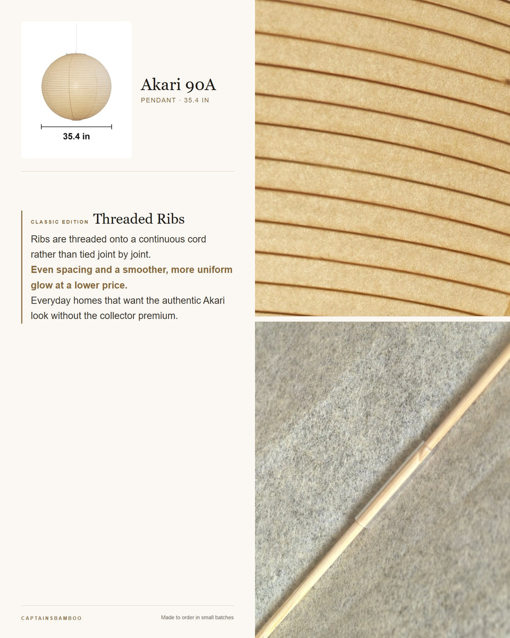 Akari 55A Washi Pendant — Ø 35.4 in (90 cm) / Classic Edition