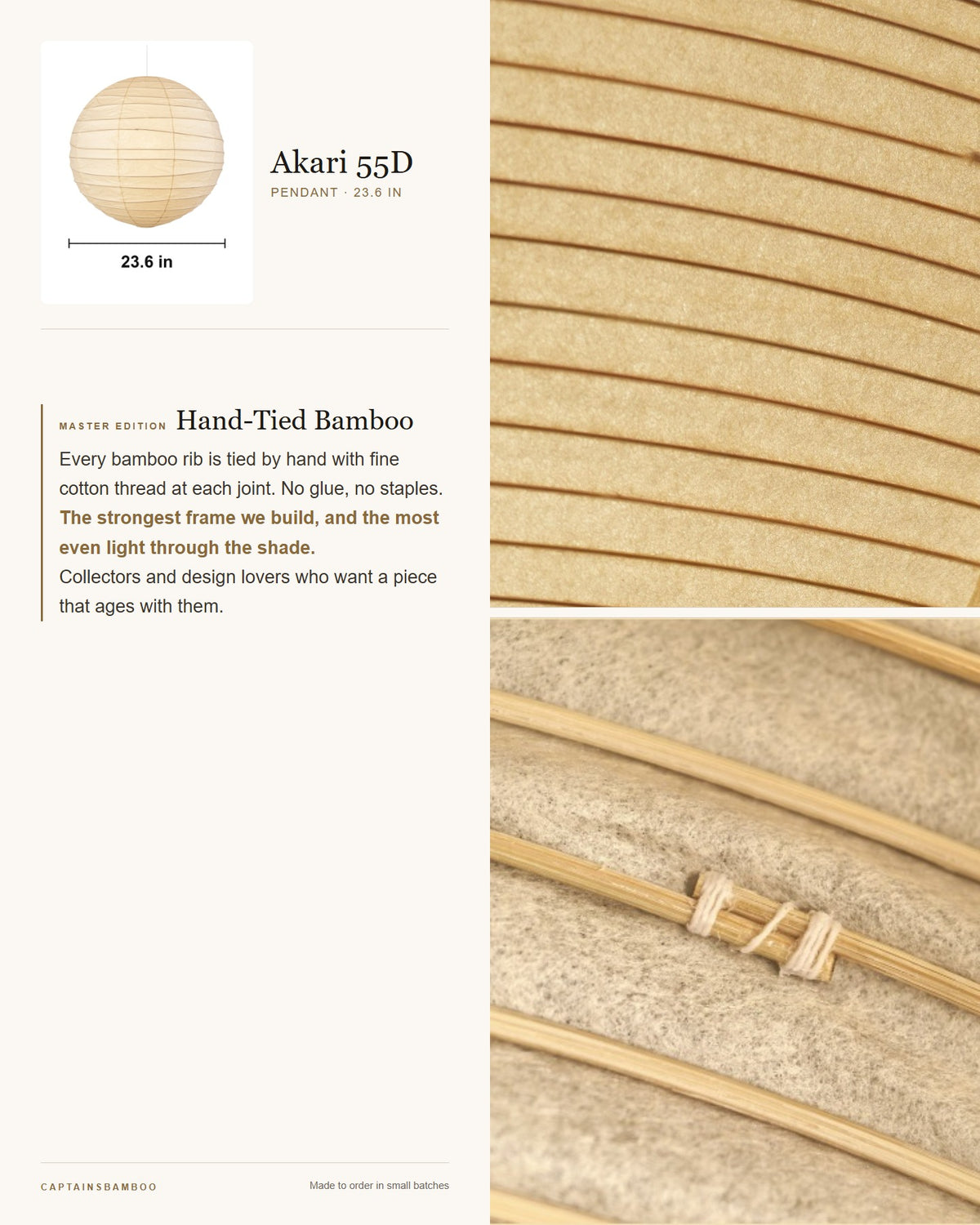Akari 55D–100D Washi Pendant — akari 55D/Diameter 23.6in / Master Editi