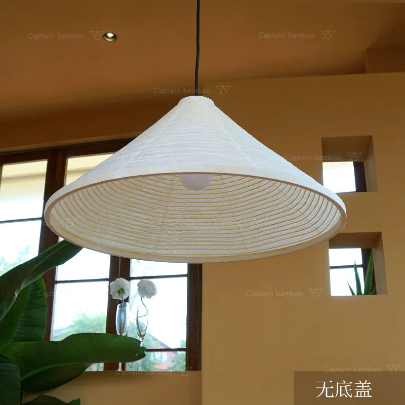 Washi Paper Hat Pendant Lamp — Handcrafted Washi Pendant Lighting
