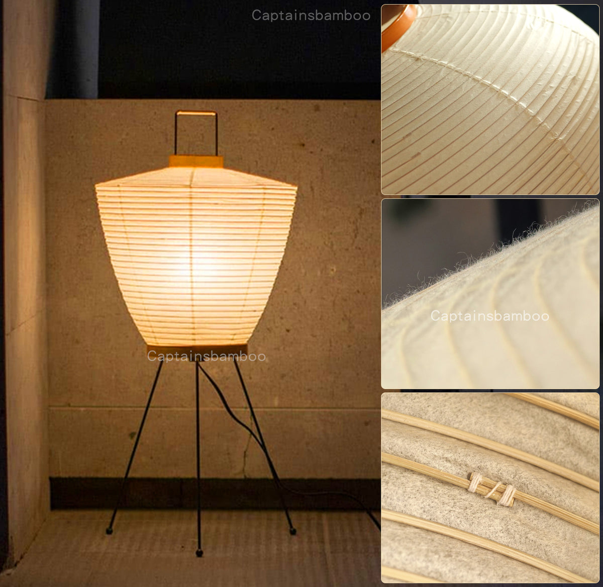 NOGUCHI AKARI 5A — Washi Paper Accent Table Lamp