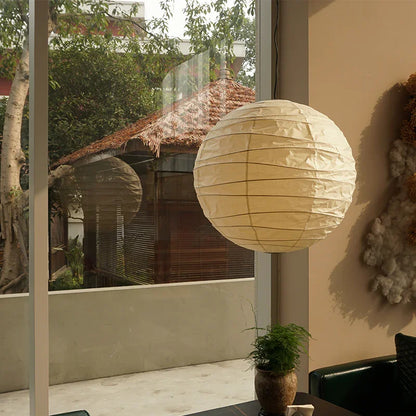 Noguchi Inspired Akari 55D Paper Pendant Light | Handcrafted Ceiling Lamp - Captainsbamboo