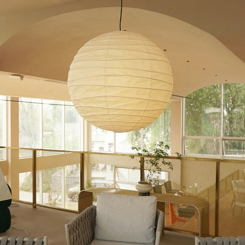 Noguchi Inspired Akari 55D Paper Pendant Light | Handcrafted Ceiling Lamp - Captainsbamboo