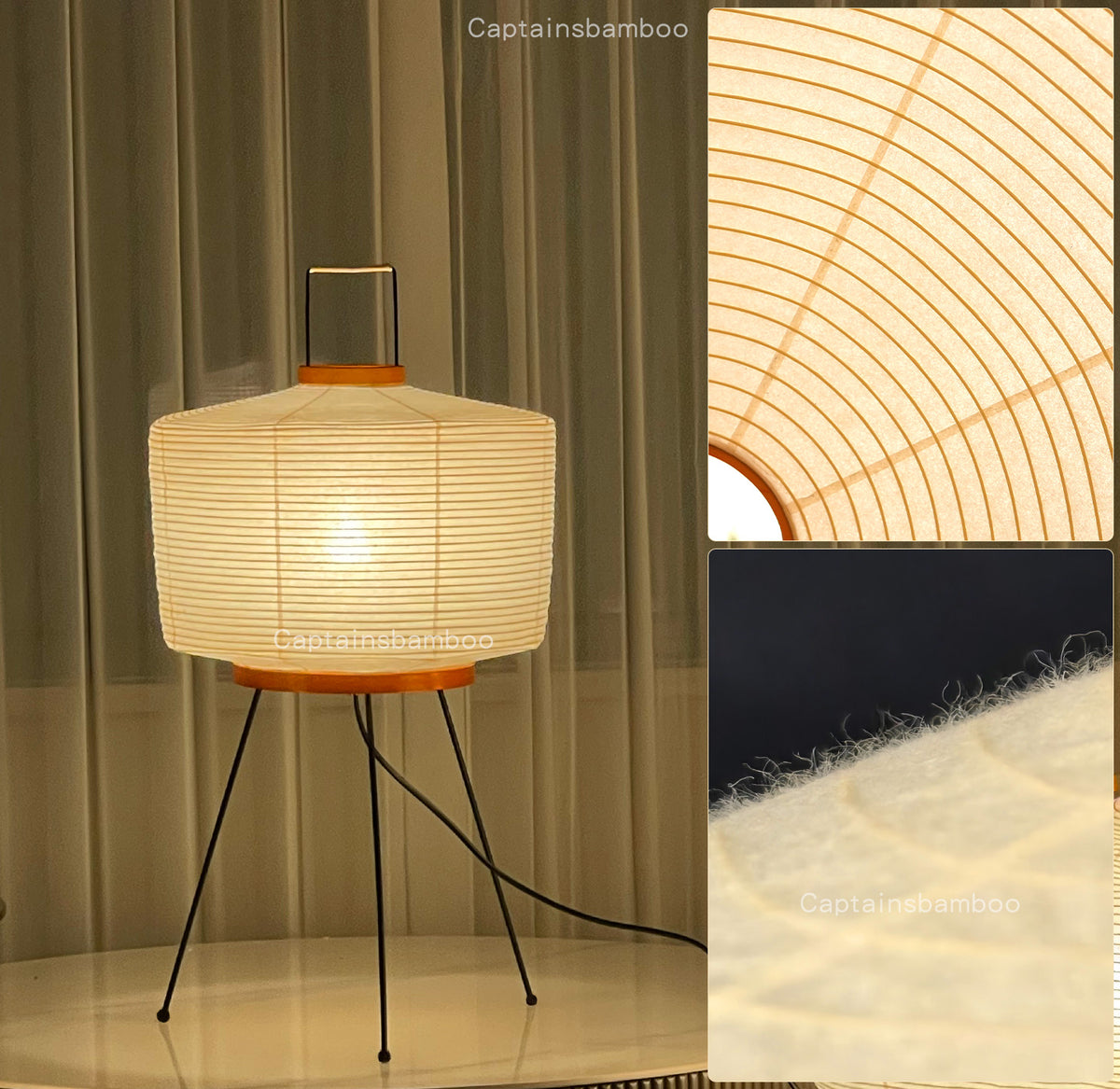 NOGUCHI AKARI 6A Table Lamp — Tall Washi Paper Lamp