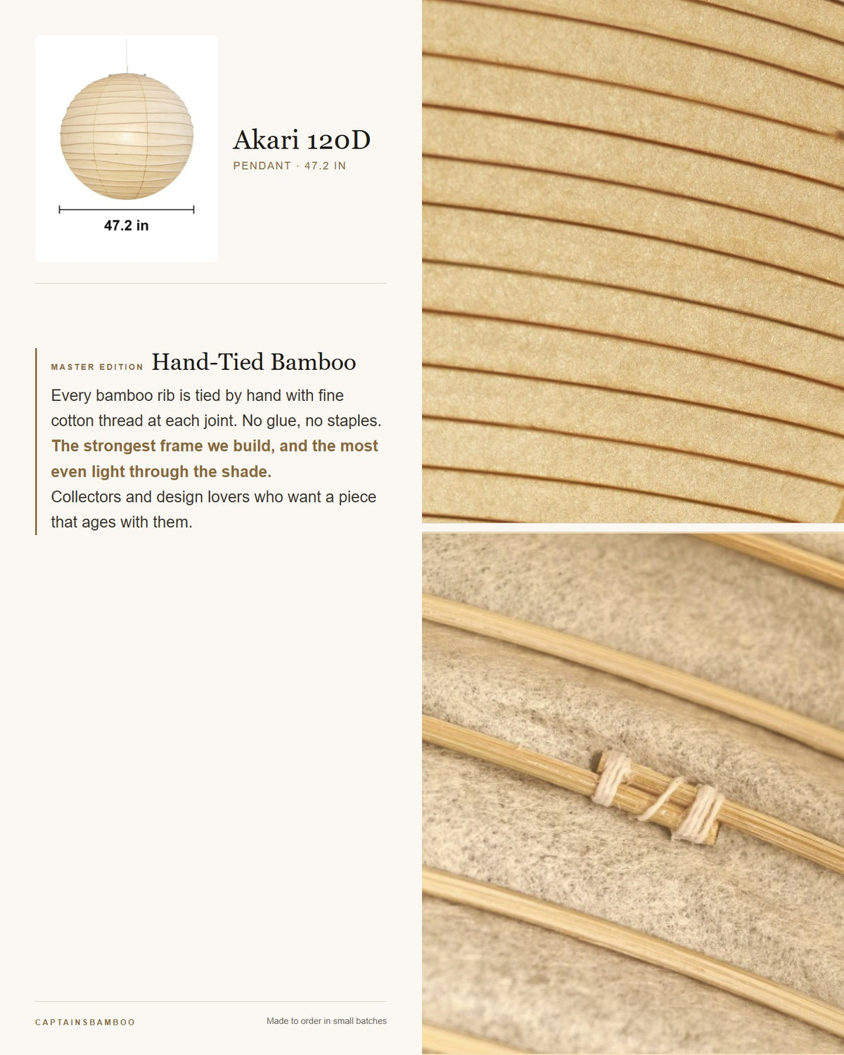 Akari 75D–120D Washi Pendant — akari 120D/ Diameter 47.2in / Master Edi