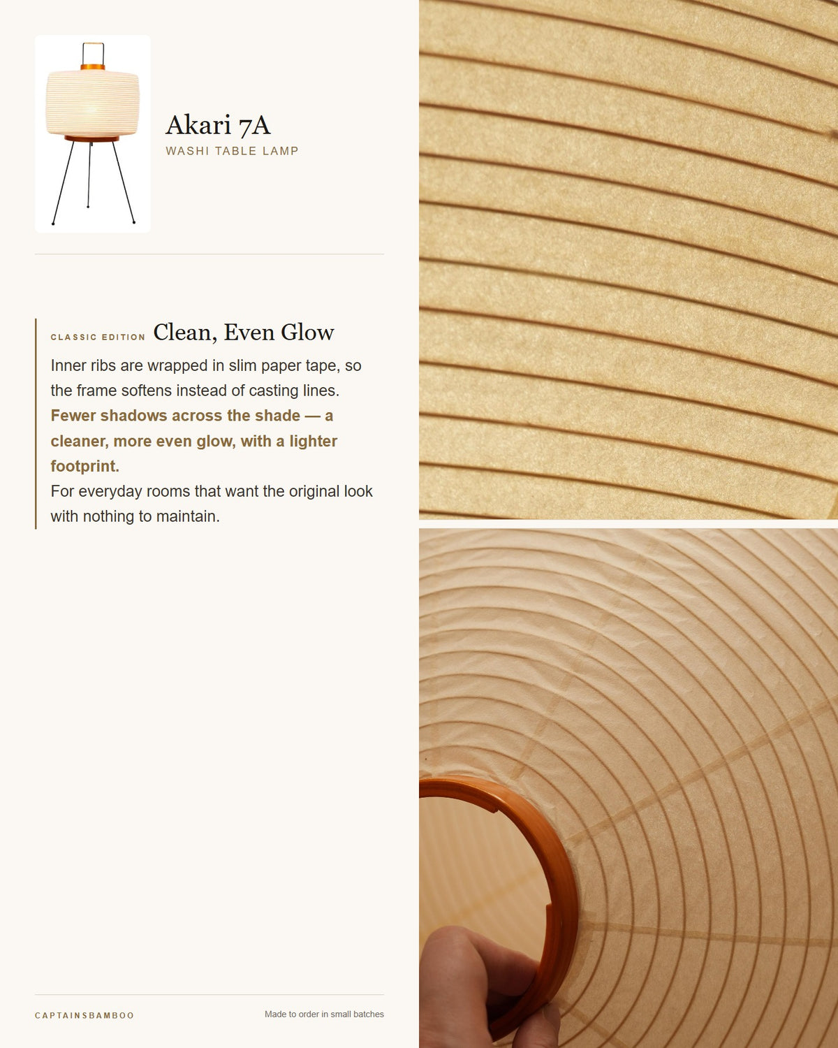 Akari 7A Washi Table Lamp — Classic Edition