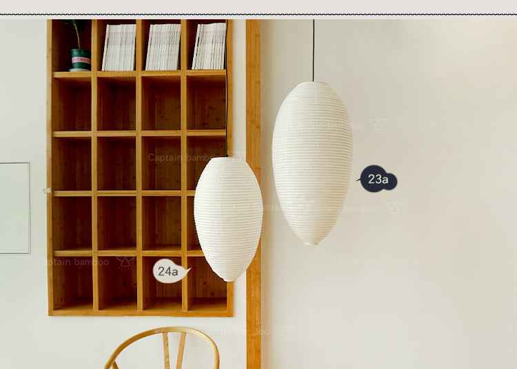 Floating Origami Ceiling Light Akari 23A Washi Paper Ceiling Lamp
