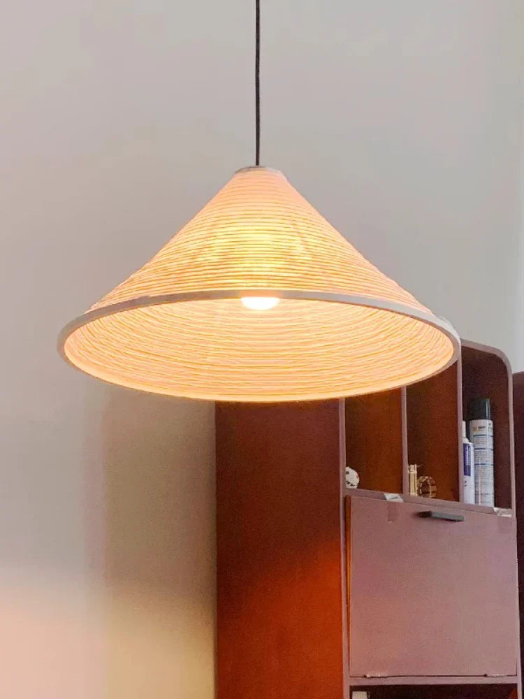 Washi Paper Hat Pendant Lamp — Handcrafted Washi Pendant Lighting