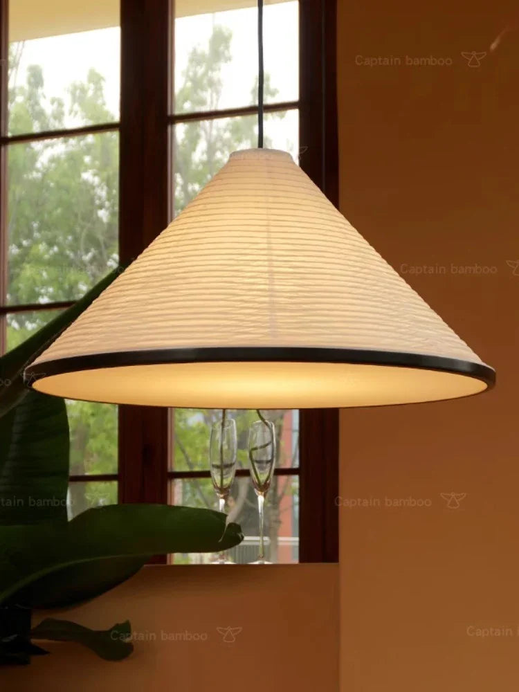 Washi Paper Hat Pendant Lamp — Handcrafted Washi Pendant Lighting