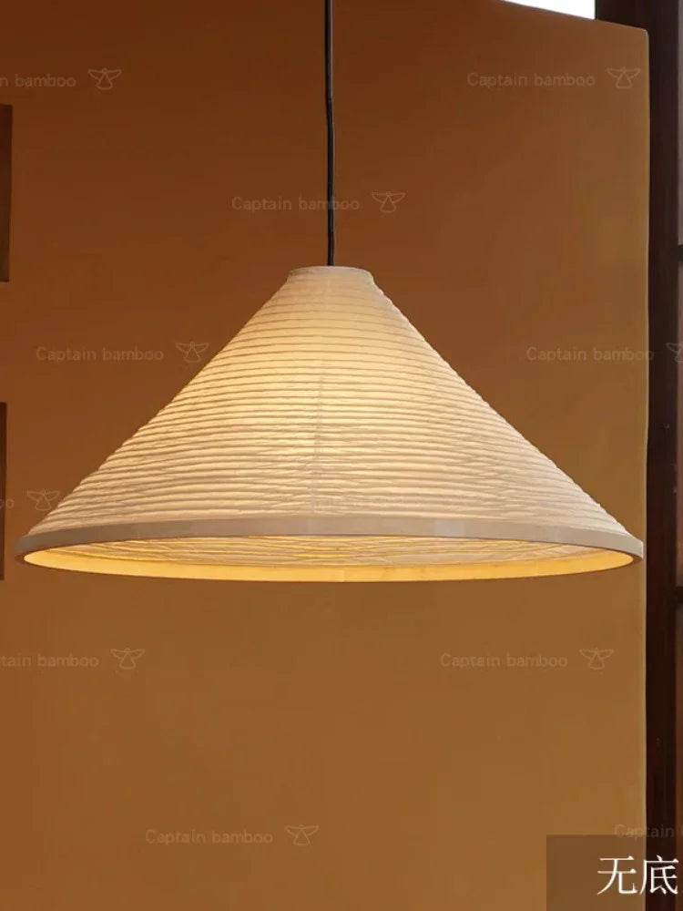 Washi Paper Hat Pendant Lamp — Handcrafted Washi Pendant Lighting