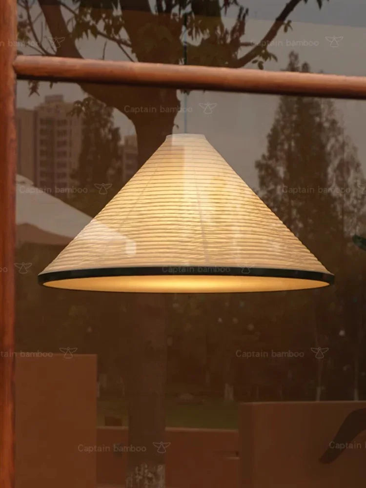 Washi Paper Hat Pendant Lamp — Handcrafted Washi Pendant Lighting