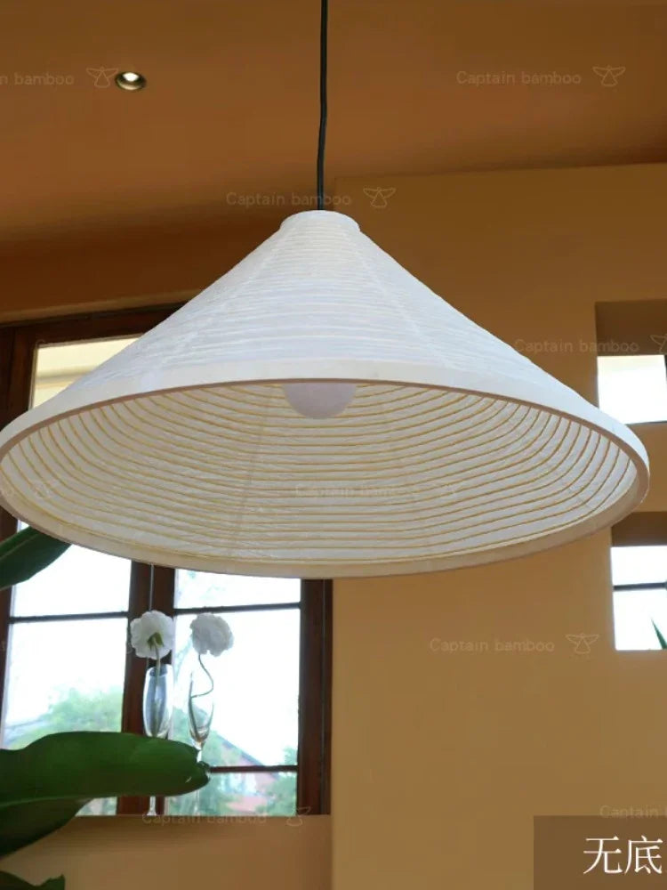 Washi Paper Hat Pendant Lamp — Handcrafted Washi Pendant Lighting